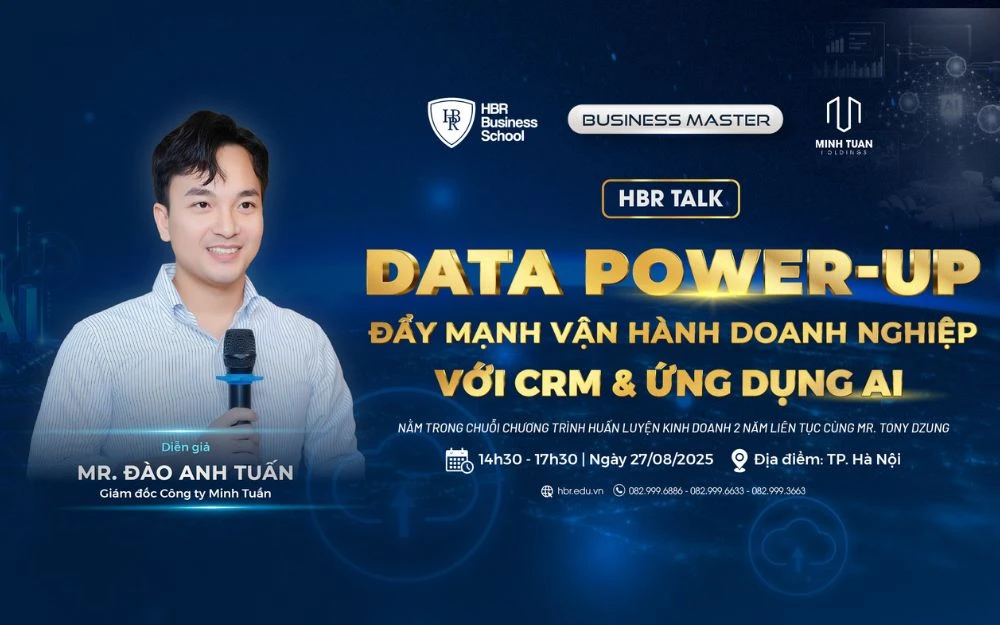 HBR TALK: DATA POWER-UP ĐẨY MẠNH VẬN HÀNH DOANH NGHIỆP VỚI CRM & ỨNG DỤNG AI