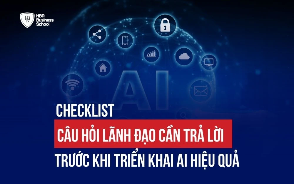 CHECKLIST CÂU HỎI LÃNH ĐẠO CẦN TRẢ LỜI TRƯỚC KHI TRIỂN KHAI AI HIỆU QUẢ