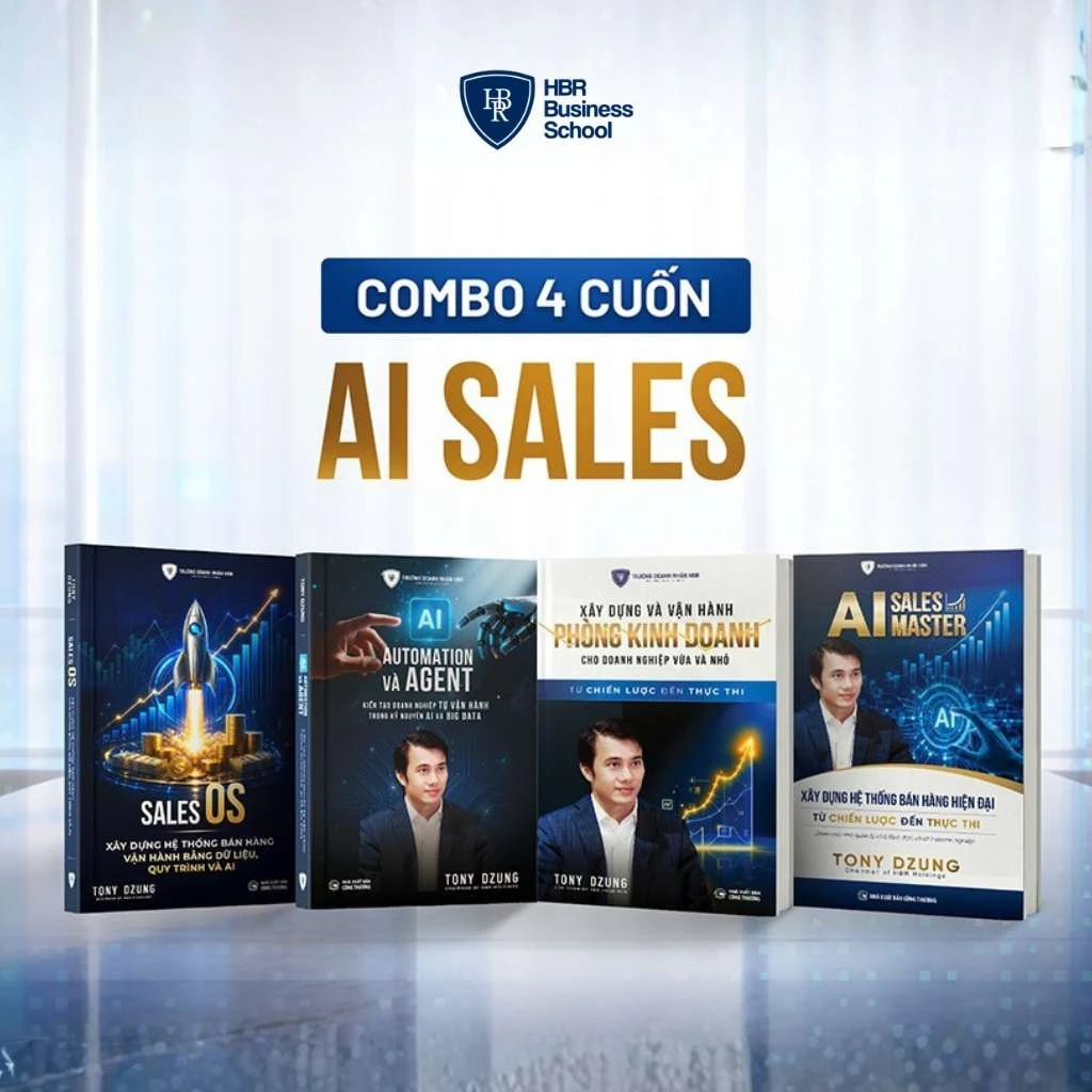 COMBO 4 CUỐN AI SALES – XÂY DỰNG HỆ THỐNG BÁN HÀNG VẬN HÀNH HIỆU QUẢ NHỜ DỮ LIỆU VÀ AI