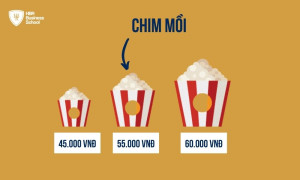 Ví dụ phổ biến nhất trong hiệu ứng chim mồi là giá và độ nhiều của các túi bắp trong rạp chiếu phim