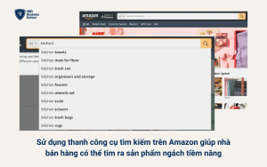 Cách tìm sản phẩm bán chạy trên Amazon bằng thanh công cụ tìm kiếm
