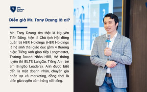 Diễn giả Mr. Tony Dzung có hơn 15 năm kinh nghiệm kinh doanh thực chiến