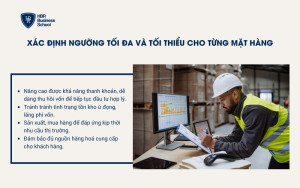 Xác định mức hàng hóa tối đa  - tối thiểu để kiểm soát lượng hàng tồn kho phù hợp