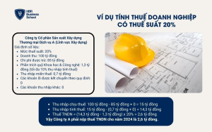 Ví dụ tính thuế doanh nghiệp có thuế suất 20%