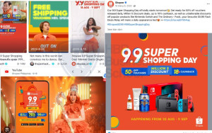 Ví dụ về quảng cáo mạng xã hội của Shopee