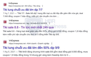 Ví dụ về quảng cáo trên báo chí của Tiki