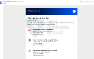 Ví dụ về quảng cáo Email Marketing của VietnamWorks