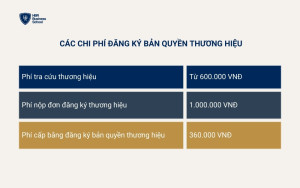 Các chi phí đăng ký bản quyền thương hiệu cơ bản cần đóng theo quy định nhà nước