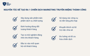 Các nguyên tắc để tạo ra một chiến dịch marketing truyền miệng thành công