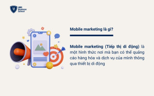 Thông qua thiết bị di động bạn có thể quảng cáo hàng hóa, dịch vụ gọi là mobile marketing