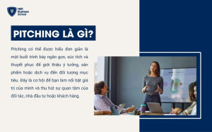 Pitching là việc thuyết phục khách hàng hoặc đối tác về lợi ích và sự khác biệt của sản phẩm hoặc dịch vụ