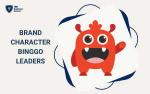 Brand Character của Binggo Leaders với hình ảnh hoạt hình màu đỏ