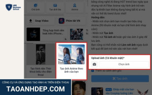 Taoanhdep.com là một trang web tiếng Việt cho phép người dùng tạo ảnh AI trên điện thoại