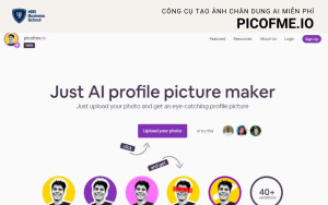 Picofme.io giúp người dùng tạo avatar hoặc ảnh chân dung từ AI