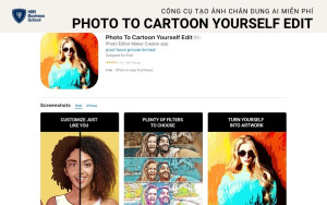 Photo To Cartoon Yourself Edit là công cụ tạo ảnh chân dung AI dễ sử dụng