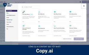 Copy.ai là công cụ AI content SEO với khả năng tạo ra nhiều loại văn bản khác nhau