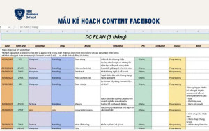 Mẫu 1 - Kế hoạch content fanpage