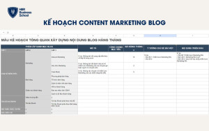 Mẫu kế hoạch content marketing Blog