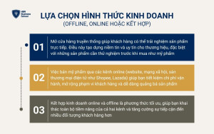 Lựa chọn hình thức kinh doanh (offline, online hoặc kết hợp)