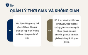 Quản lý thời gian và không gian tổ chức sự kiện một cách hiệu quả