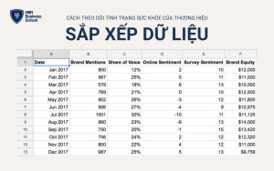 Sắp xếp dữ liệu là bước quan trọng đầu tiên trong quá trình theo dõi sức khỏe thương hiệu