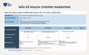 Mẫu kế hoạch content marketing
