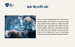 Giá trị cốt lõi là nguyên tắc định hướng hành vi và quyết định doanh nghiệp