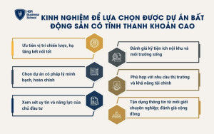 Kinh nghiệm để lựa chọn được dự án bất động sản có tính thanh khoản cao