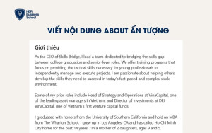 Viết nội dung about ấn tượng