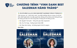Chương trình “Vinh danh Best Salesman hàng tháng”