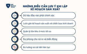 Những điều cần lưu ý khi lập kế hoạch sản xuất