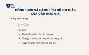 Công thức chung tính độ co giãn của cầu theo giá