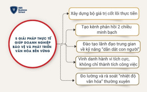 5 giải pháp thực tế giúp doanh nghiệp bảo vệ và phát triển văn hóa bền vững