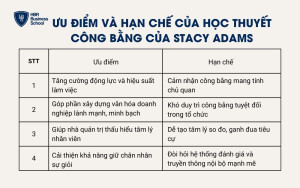 Ưu điểm và hạn chế của học thuyết công bằng của stacy adams