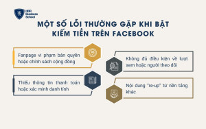 Một số lỗi thường gặp khi bật kiếm tiền trên Facebook