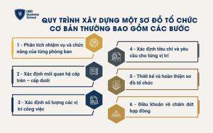 Quy trình xây dựng một sơ đồ tổ chức cơ bản thường bao gồm các bước