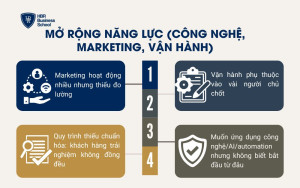 Mở rộng năng lực (công nghệ, marketing, vận hành)