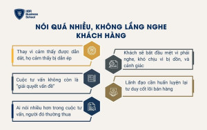 Nói quá nhiều, không lắng nghe khách hàng