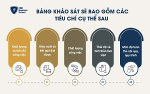 Bảng khảo sát sẽ bao gồm các tiêu chí cụ thể