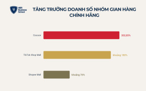 Tăng trưởng doanh số của Cocoon và nhóm gian hàng chính hãng trên sàn thương mại điện tử