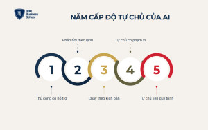 Năm cấp độ tự chủ của AI trong doanh nghiệp